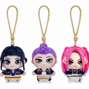 Kpop Demon Hunters 3-Pack 4-inch Clip-On Plush - Rumi, Mira, and Zoey Mini Collectible Character Clips for On-The-Go Fans
