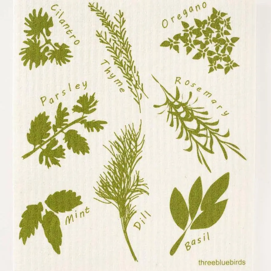 Herbs Swedish Dishcloth