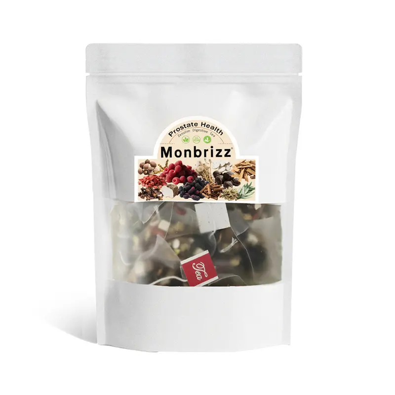 Monbrizz Men's Care Prostate Tea - Natural Organic Herbs for Healthy Prostate & Urinary System Support - 20/40/60 Individually Wrapped Tea Bags - China Origin