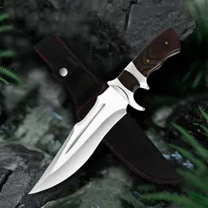 Outdoor Camping Knife,Steak Knife,High-Carbon Steel,Wooden Handle,Camping Gear,Travel Essential,for Camping,Fishing,Hiking,Gift for Men
