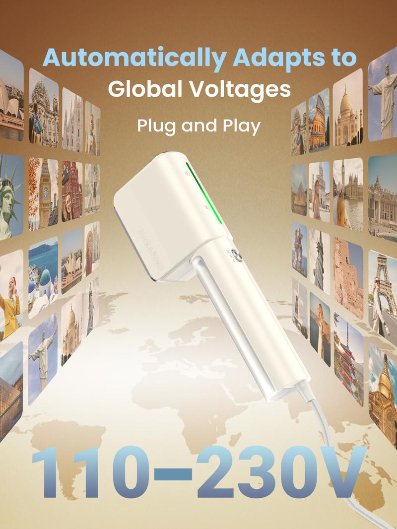 Jack & Rose Dual Voltage Travel Portable Mini Steamer,110-230V,0.9 Ib Light,9 * 2.6in Small Mini Travel Size,Steamer Iron 2 in 1,15s Heat-Up,Ceramic Heat Panel,For Global & Europe Traveling Jack & Rose Dual Voltage Travel Portable Mini Steamer,110-230V,0.9 Ib Light,9 * 2.6in Small Mini Travel Size,Steamer Iron 2 in 1,15s Heat-Up,Ceramic Heat Panel,For Global & Europe Traveling