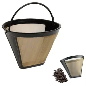 Stainless Steel Reusable#4 Cone Shape Permanent Coffee Filter Mesh Basket TiktokShopSpringGlowUp