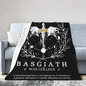 Fourth Dragon Wing Blanket Basgiath War College Throw Blankets Book Lover Funny Graphic Air Conditioner Blanket 80"X60"