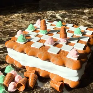 Ice cream  sandwich themed checkers travel size