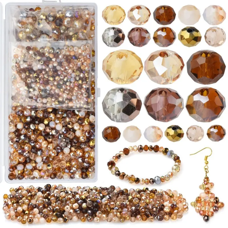 Jewelry Making Supplies Premium Glass Beads,1000pcs Crystal Spacer Beads,Assorted Jewelry Beads for Bracelets Necklaces Accessories,DIY Jewelry Accessories,Handmade Beading Material,Bead Assortment,Diy Beading Accessories, Beads Mix, Diy Handmade Beads
