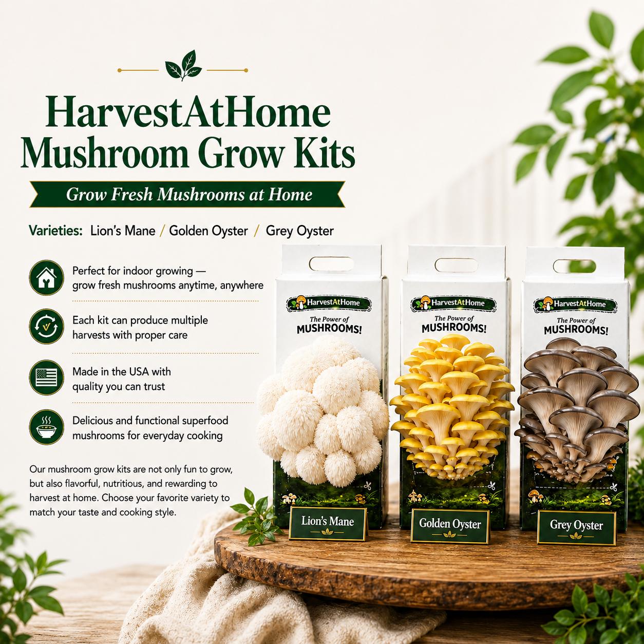 Organic Oyster Mushroom Grow Kit 3.5 lb | 1-7 Days Harvest | Easy to Grow Indoor | No Soil/Sun Required, Multiple Harvests | USDA Organic | Non-GMO | Made in USA | Perfect for Home Kitchen & Gardening EnthusiastsGift for Adults & Kids