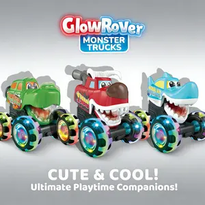 Hot Selling Press Light Up Toy Car, Big Wheel Inertia Slide Vehicle with LED Lights, Fun Kids Push & Go Car, Perfect Birthday Gift for Boys & Girls