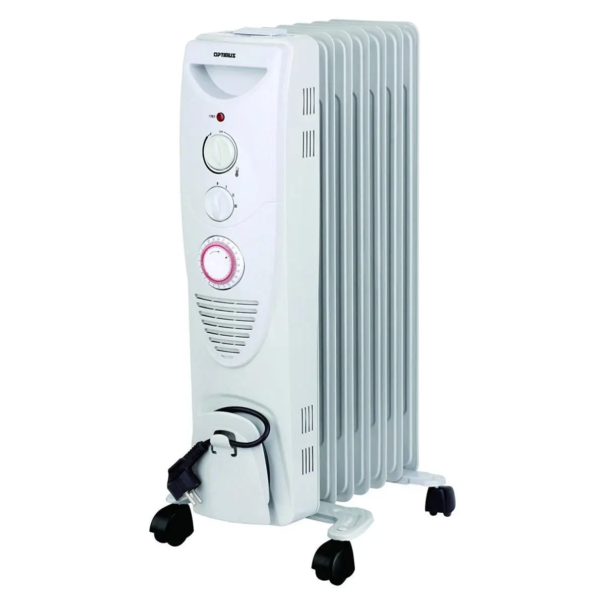 212 MAIN Portable 7-Fin Oil-Filled Radiator Heater - Corded Home Heating System with Heat Control, Programmable Timer for Bedroom Use