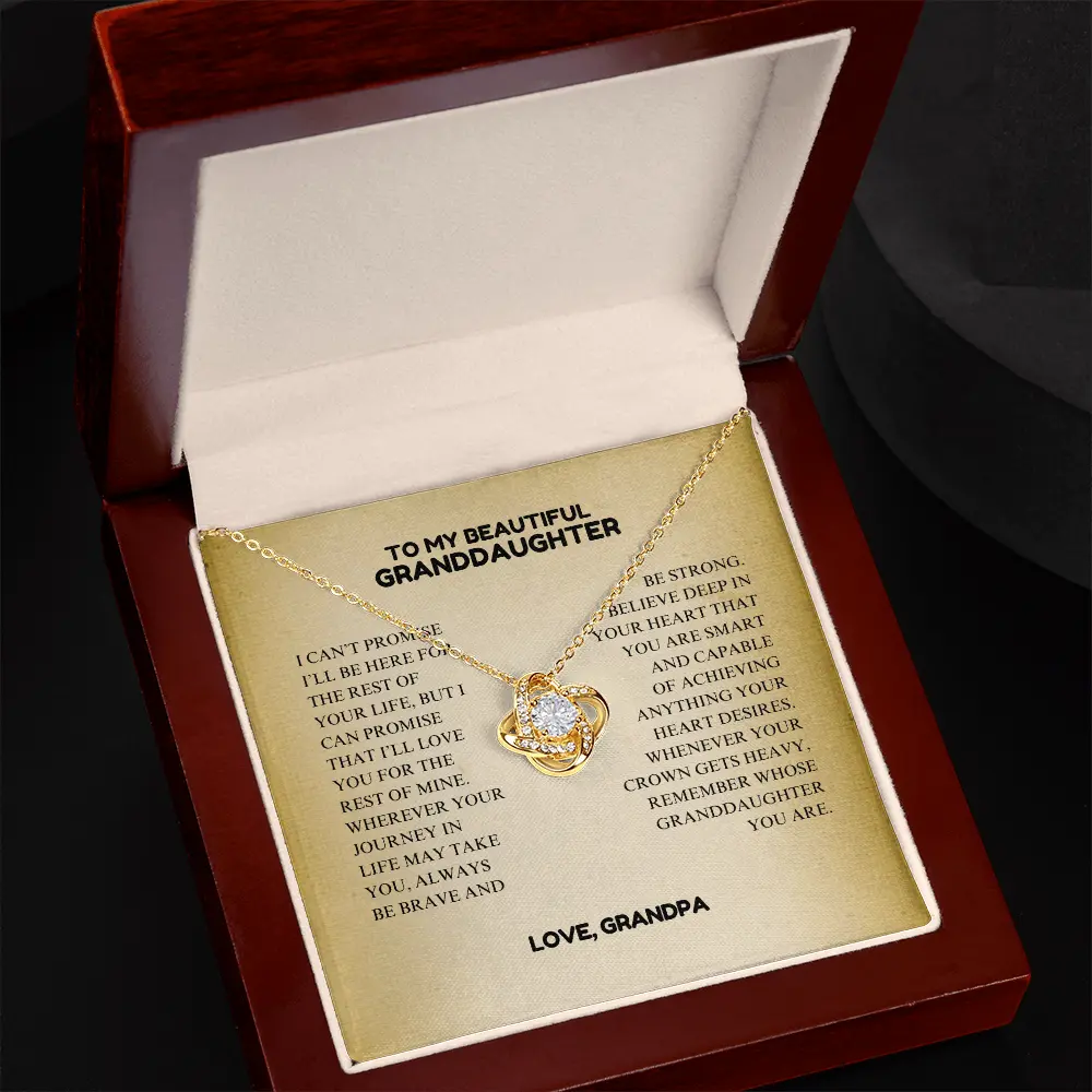 To My Beautiful Granddaughter - Always Keep Me In Your Heart - Interlocking Hearts Necklace