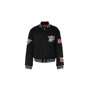 OKLAHOMA CITY THUNDER WOOL VARSITY JACKET Vegan "Black" NBA OKL THU 100