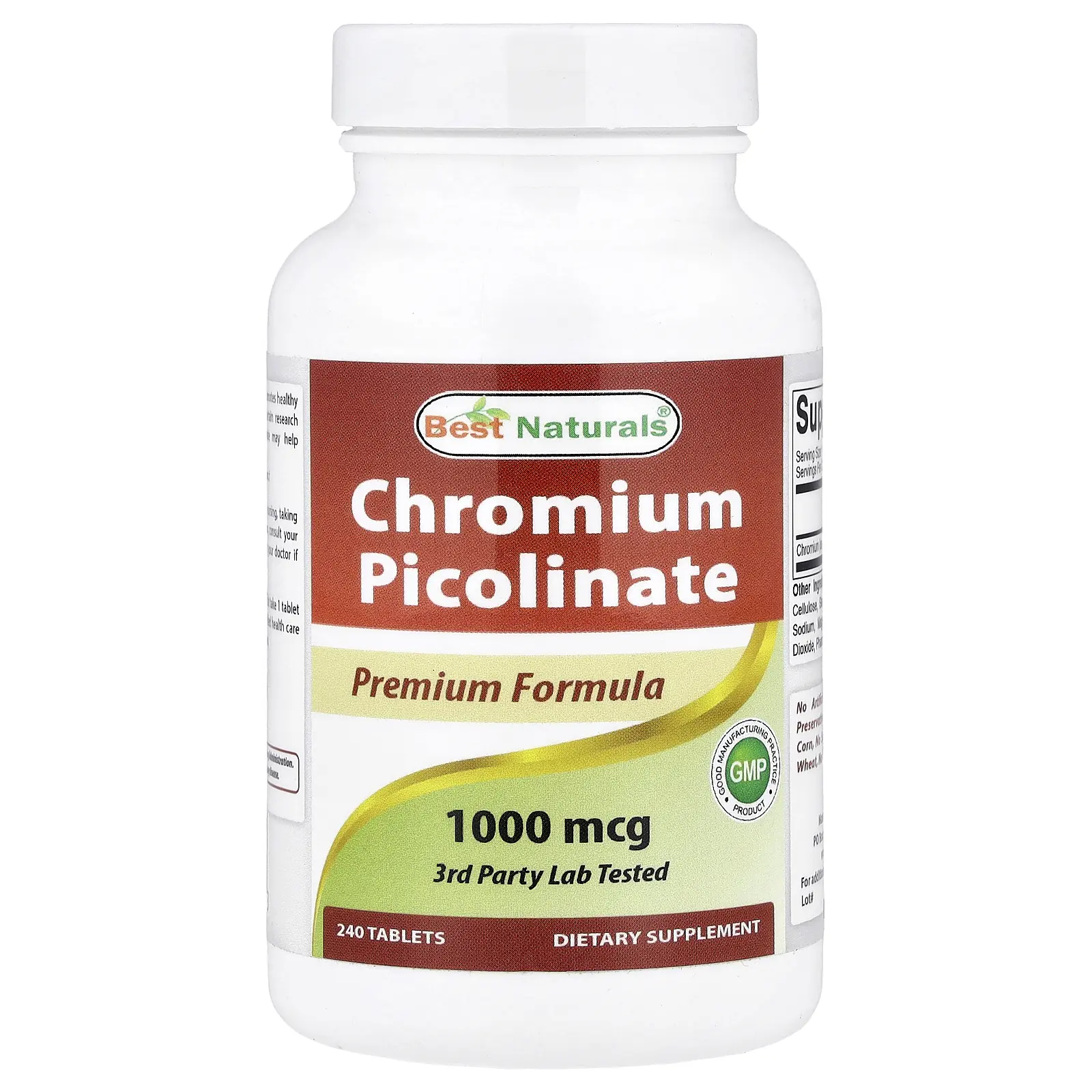 Best Naturals Chromium Picolinate, 1,000 mcg, 240 Tablets