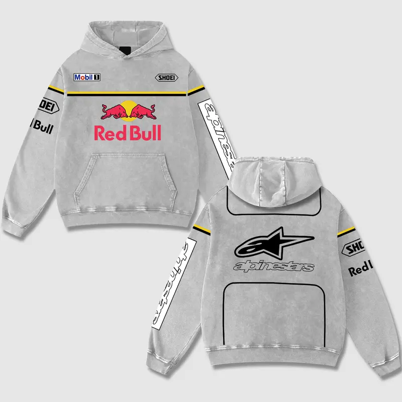 Retro Redbull x Mobil1 Alpinestars Racing Washed Hoodie MotoGP