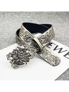 Punk style personalized retro embossed openwork belt punk fashion belt Y2K hot girl versatile Gothic dark style unisex belt