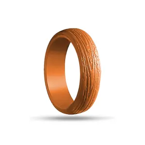 DERSA Orange Silicone Ring Tree Pattern Ultra Resistant Water Sweat Resistant Perfect for Athletes and Everyday Wear