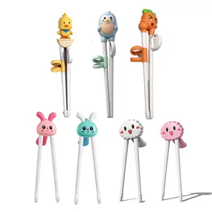 7PcsCartoon Kids Training Chopsticks, Beginner Learning Utensils for Toddlers & Children, Ergonomic Non-Slip Design to Improve Hand-Eye Coordination, Fun Safe Tableware for Home, Kindergarten & Daily Meals