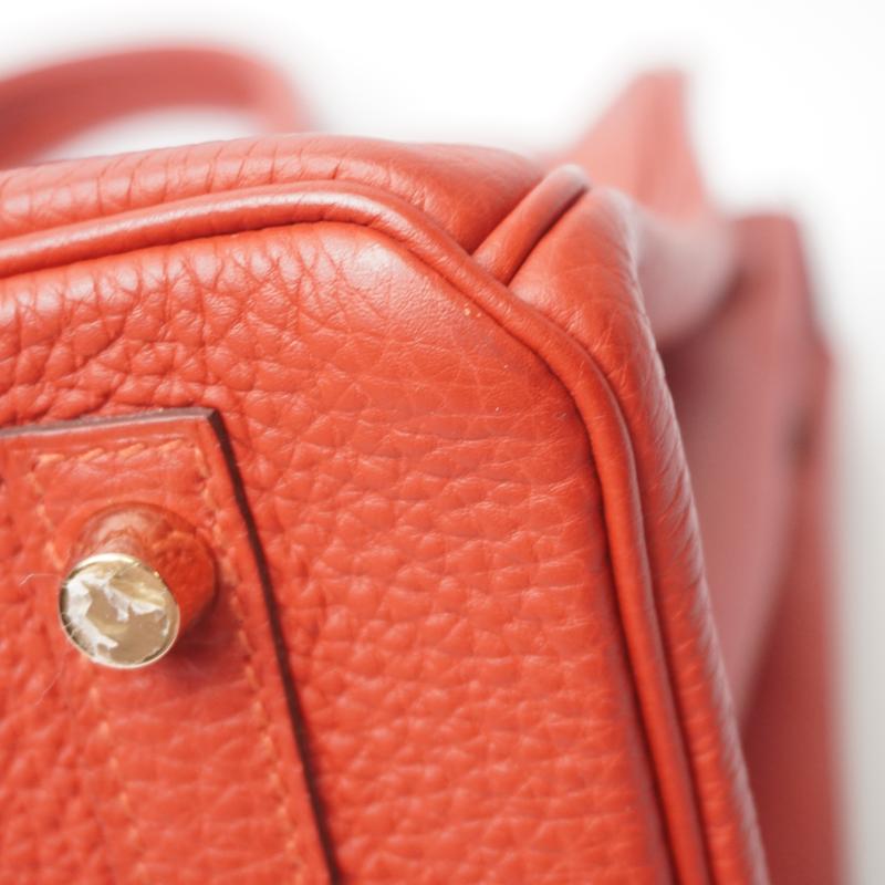 Pre-owned HERMÈS leather Tote Bags Hermes Birkin Handbag Red Togo with Gold Hardware 30 （2016）
