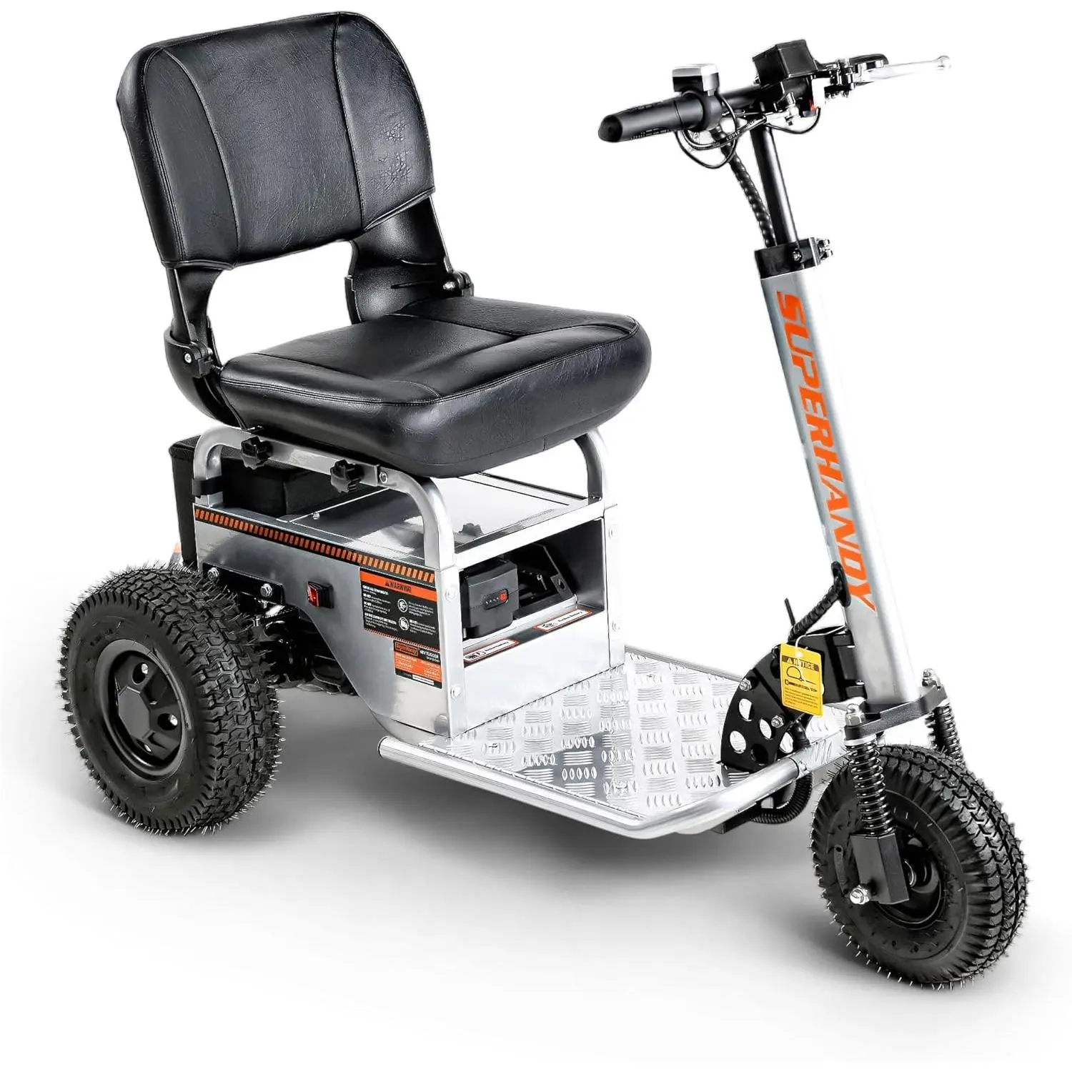 SuperHandy Electric Tugger Cart, Industrial Tow Tractor Riding Scooter - 1 Seater, 2600 lbs Towing Cap, 350 lbs load cap, 48V 4Ah Li-Ion Battery - For Warehouse Material & Mobility Personnel Transport