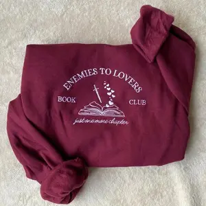 Embroidered Enemies To Lovers Book Club Sweatshirt, Bookish Sweatshirt, Book Lover Sweatshirt, Romantasy, Gift For Book Lover, Booktok
