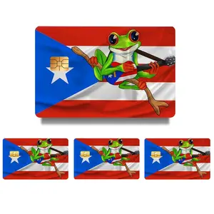 Frog Design Credit Card Skin Sticker, 4 Counts/Set Thin Waterproof & Scratch Resistant Credit Card Decal, Personalized Bank Card Decorative Sticker