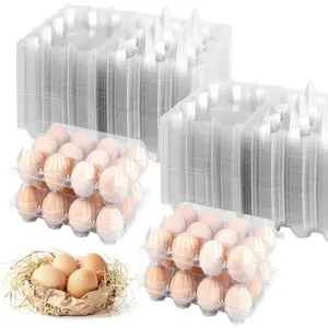 100 Pack 12 Count Plastic Egg Cartons - Bulk  Clear  Egg Containers for Chicken Eggs, Dozen Egg Storage Solutions.