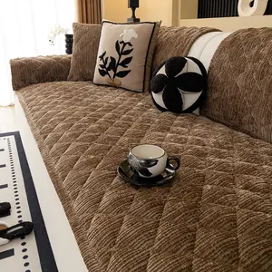 Handmade Solid Color Diamond Pattern Sofa Cover, Soft Plush Pet-Friendly Anti-Slip Protective Case Soft Sofa Protector for 2-4 Seater Sofas