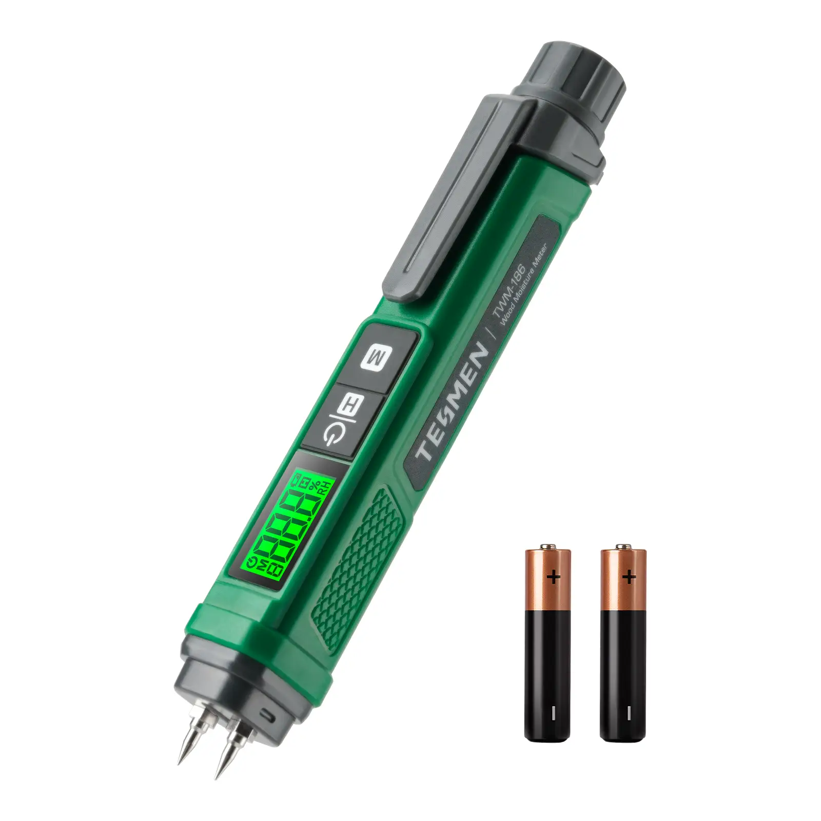 TESMEN TWM-186, Pen Wood Dampness Level Testing Device Portable, Pin-Type Measureing Tool with 2 Modes, 7 Calibration Scales for Wood, Firewood, Lumbe