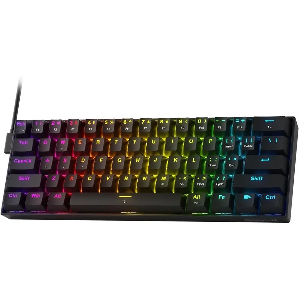 K617 HE Rapid Trigger Gaming Keyboard, 60% 61 Keys Wired Mechanical Keyboard W/Hyper-Fast Actuation, Dedicated Hall Effect Magnetic Switch, Actuation Point Adjustable, Essential Black