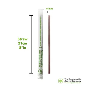Natural Biodegradable Agave Drinking Straws, 8-Inch