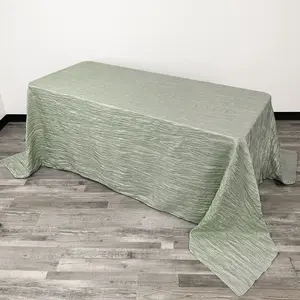 90 x 132 Inch Rectangular Crinkle Taffeta Tablecloth Sage 90 x 132 Inch Rectangular Crinkle Taffeta Tablecloth Sage