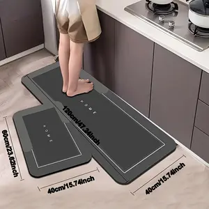 2-Piece Super Absorbent Diatomaceous Earth Kitchen Mat - Non-Slip, Quick Drying, Suitable for Bathrooms and Living Rooms/Kitchens, Keep Dry, Best Choice for Holiday Gifts