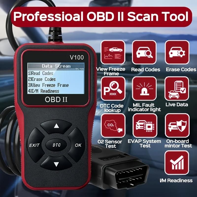 OBD2 Scanner Code Reader with 2.4" LCD Display - Advanced Diagnostic Tool for Engine Faults fault code