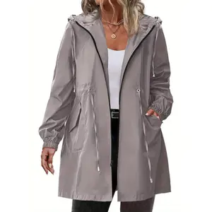 Women's Rain Jacket Plus Size Long Raincoat Lightweight Hooded Windbreaker Waterproof Jackets with Pockets - For Women - Suitable for Rainy Days - Perfect Gift for Outdoor Enthusiasts