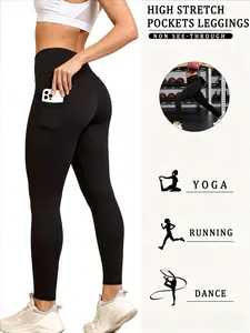 Women's High-Waisted Leggings, Soft Tummy Control Non-See-Through Pants, Women's Clothes for Gym Yoga Running, Fashion Womenswear Clothes Suitable for All Seasons