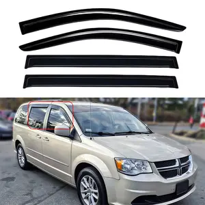 For 2008-2016 Chrysler Town & Country | 2008-2020 Dodge Grand Caravan | 2009-2014 Volkswagen Routan | Window Visors Rain Guards Vent Deflectors | Tape-On, 4PCS #ChryslerTownandCountry #DodgeGrandCaravan #VolkswagenRoutan #WindowVisors #TapeOnRainGuards