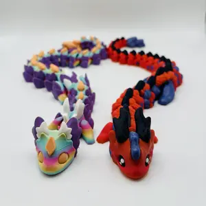 3D Printed Dragon - Multicolor Articulating Kiada, RubiKuro, Atria Figurines
