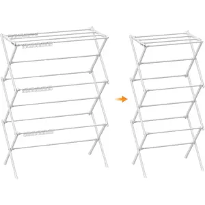 Foldable Drying Rack Clothing,Clothes Drying Rack Folding Indoor and Outdoor Rack,Laundry Drying Rack Collapsible-White…