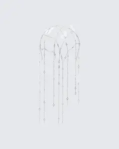 Arcadia Silver Butterfly Chain Veil Head Band Arcadia Silver Butterfly Chain Veil Head Band