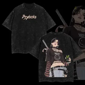 InvincibleLife4U Retro Vintage Psylocke T-Shirt 100% Premium Cotton Relaxed Fit S-5XL Classic Look Menswear Streetwear Top Oversized Clothes