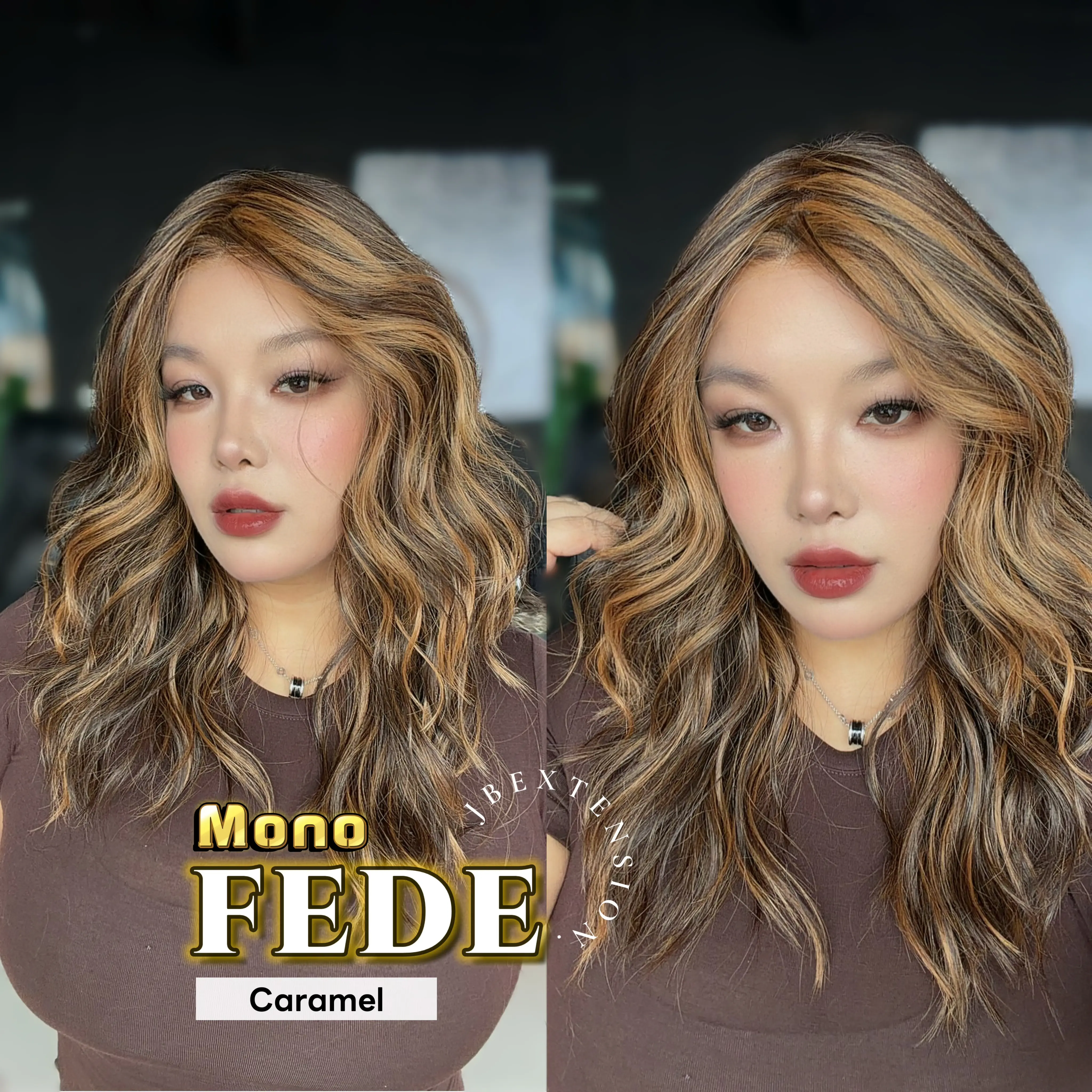 JBEXTENSION FEDE MONO Full Monofilament Handmade Full Lace Full Hand Tied Wig 19 Inches Wave Mono Lace Handmade Futura Fiber Wig with Anti-slip Silicone Strips Glueless Wig FEDE MONO【BENDY EAR TABS】
