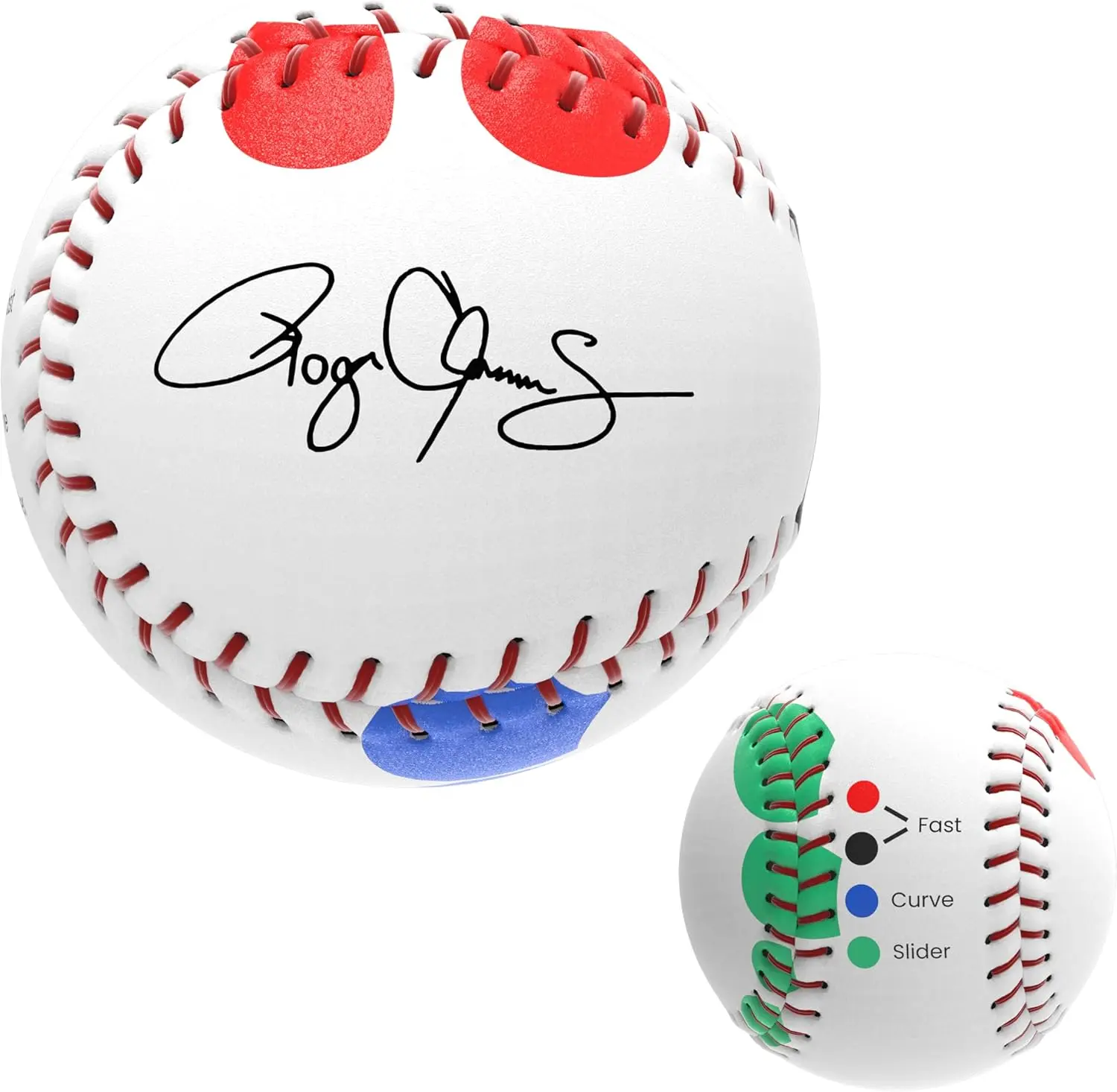 Baseball Training Ball, Baseball Pitching Trainer with Color Coded Finger Placement Mark, Suitable for Baseball Training, Batting Practice Equipment  S.C. Products, Inc. Roger Clemens Pitching Trainer | Color Coded Finger Placement Marks