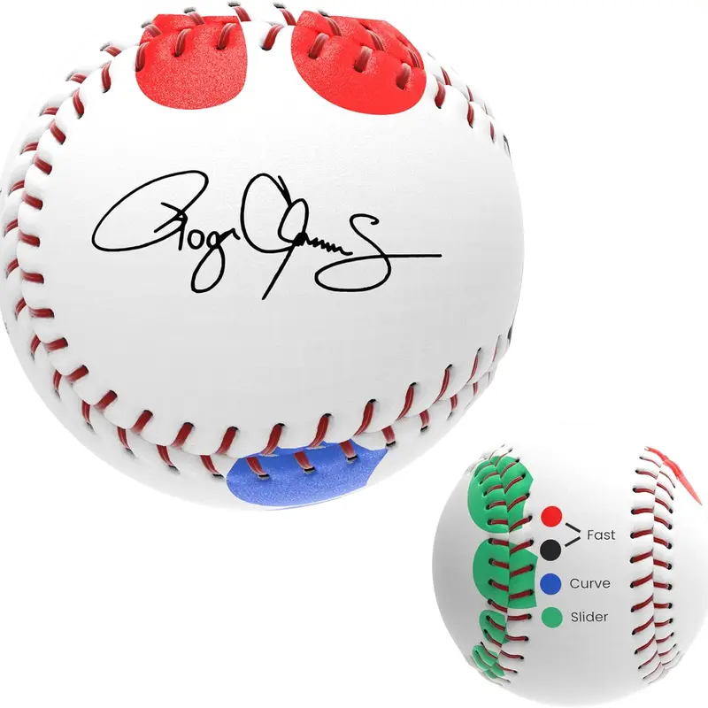 Baseball Training Ball, Baseball Pitching Trainer with Color Coded Finger Placement Mark, Suitable for Baseball Training, Batting Practice Equipment  S.C. Products, Inc. Roger Clemens Pitching Trainer | Color Coded Finger Placement Marks