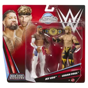 Jey Uso & Logan Paul - WWE Main Event 2-Packs 27 Mattel WWE Toy Wrestling Action Figures