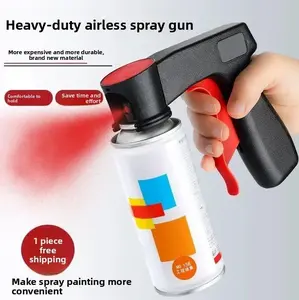 Portable assisted spray painting universal renovation and color change handle tool spray film spray can spray nozzle self spray paint