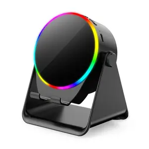 Wireless Induction Audio Speaker Stand, 5in1 Cellphone Holder, 3500mAh Rechargeable Emergency Power Bank,360° Adjustable Mobile Tablet Stand with Colorful Ambient Light Gifts for Men Women,TikTokShopHolidayHaul