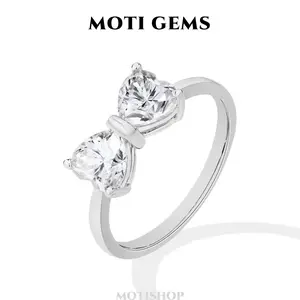 MOTI GEMS Classic Heart Cut 1.6CT Lab-Created Synthetic Moissanite Ring for Women D VVS1 Hypoallergenic Hypoallergenic Wedding Engagement Anniversary Birthday Gift Daily Shining Fine Jewelry