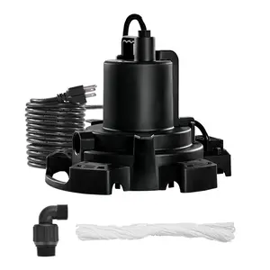 VEVOR Automatic Pool Cover Pump, 1/2 HP 1600 GPH, 120V Submersible Swimming Pool Cover Pump with 25 ft Power Cord, 25 ft Max Head Lift, Water Removal and Transfer Pump, for Pool Draining Hot Tubs