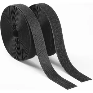 1in x 20ft | Sew  Hook and Loop Strips for Fabric | Non-Adhesive Hook & Loop Roll for Clothes Sewing