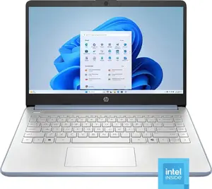 HP 14" Laptop, Intel Processor N150, 4GB Memory 128GB UFS, Microsoft Copilot, Windows 11 Home, Wi-Fi 6, Lightweight, Bluetooth, HDMI, Thin and Light Portable Notebook – Blue