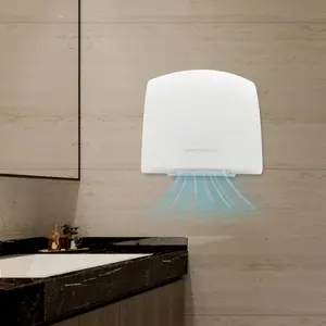 White Automatic Hand Dryer 1200W Wall Mount Infrared Induction High Speed for Home Bathroom Hotel School Commercial Restroom