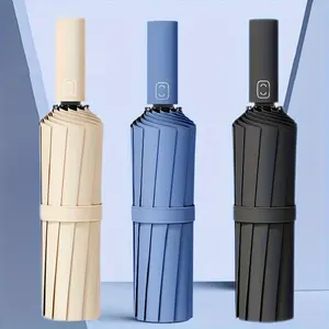 Dual-Use Windproof Umbrella: 24-Rib Automatic with UV Sun Protection, Ideal for Rain & Sun, Business Chic Cover